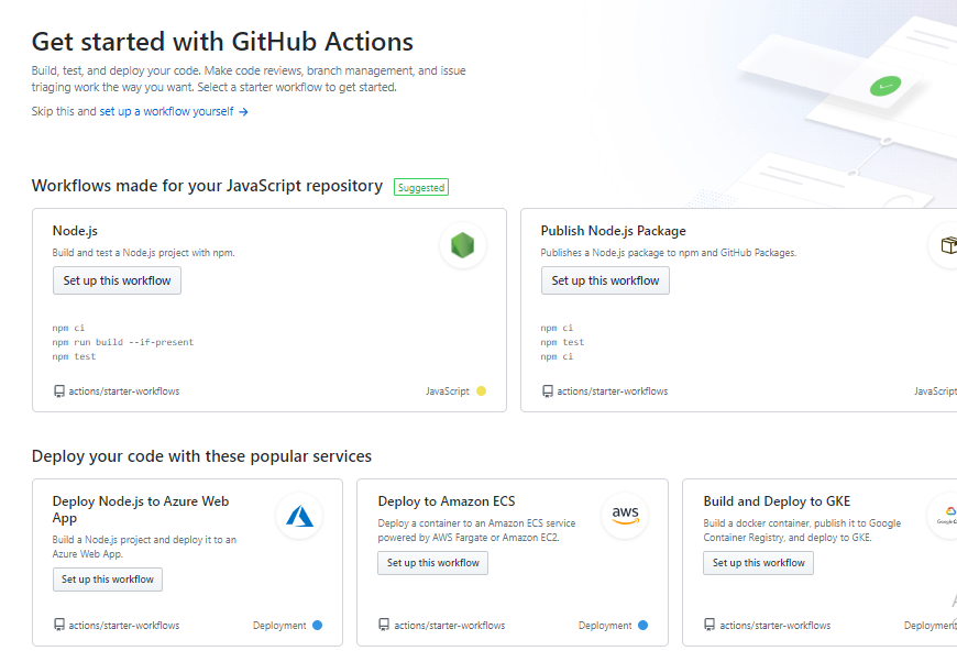 Getting started with github actions